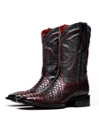 BlackCherry Genuine Python Skin Men's Cowboy Boot | Western Boots Collection | Sam's Tailoring Fine Men's Clothing