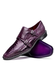 Purple Genuine Ostrich Leg Double Monk Strap Shoe | Marco Di Milano Monk Strap Shoes | Sam's Tailoring Fine Men's Clothing