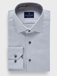 Grey Dobby Twill Sport Luxury Men'S Dress Shirt | Emanuel Berg Business Shirts Collection | Sam's Tailoring Fine Men Clothing