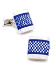 Tateossian London Lapis Checker Rectangular Cufflinks CUF0025 - Cufflinks | Sam's Tailoring Fine Men's Clothing