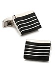 Tateossian London Rectangular Onyx Stripe Cufflinks CUF-0192 - Cufflinks | Sam's Tailoring Fine Men's Clothing