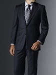 Hickey Freeman Tailored Clothing Navy Blue Stripe Suit 005305016104 - Suits | Sam's Tailoring Fine Men's Clothing
