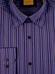 Robert Talbott Purple with Blue, Rust & Grey Multi-Stripe LUM30053-92 - View All Shirts | Sam's Tailoring Fine Men's Clothing