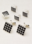 Hickey Freeman Checkerboard Stud Set 5603924R - Cufflink and Bag Accesories | Sam's Tailoring Fine Men's Clothing