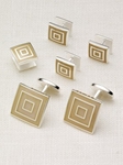 Hickey Freeman Triple Square Stud Set 5603922R - Cufflink and Bag Accesories | Sam's Tailoring Fine Men's Clothing