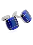 Tateossian London RT Tartan Fusion Cufflinks - Blue & Navy Blue BTS9142 - Cufflinks | Sam's Tailoring Fine Men's Clothing