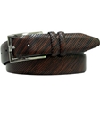 Bill Lavin Brown Feathered Edge Diagonal Righello Belt 3-0072 - Soft Collection Belts | Sam's Tailoring Fine Men's Clothing