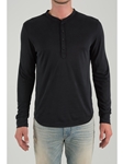 Black Henley Long Sleeve T-Shirt |   Eight Field of Freedom Men's Collection  2016 | Sams Tailoring