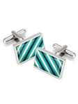 Teal, Blue, & White Rep Tie Cufflinks  | M-Clip New Cufflinks Collection 2016 | Sams Tailoring