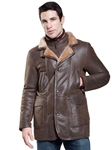 Rugged Castano Utica Men's Shearling Coat | Aston Leather Shearling Collection | Sam's Tailoring Fine Men Clothing