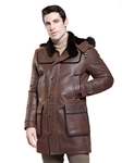Rugged Cocoa Valier Mens Shearling Jacket | Aston Leather Shearling Collection | Sam's Tailoring Fine Men Clothing