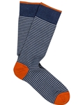 Light Blue Denim Pima Cotton Palio Stripe Sock | Marcoliani Socks Collection | Sam's Tailoring Fine Men's Clothing