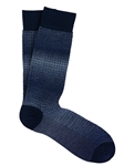 Stormy Blue Shaded Basket Print Sock | Marcoliani Socks Collection | Sam's Tailoring Fine Men's Clothing