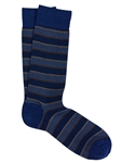 Royal Blue Pima Cotton Pique Club Stripe Sock | Marcoliani Socks Collection | Sam's Tailoring Fine Men's Clothing