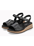 Black Leather Hook & Loop Women's Sandal | Mephisto Women's Sandals | Sam's Tailoring Fine Men's Clothing