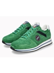 Green Velvet Leather Flat Heel Soft Air Men's Sneaker | Mephisto Men's Sneakers | Sam's Tailoring Fine Men Clothing