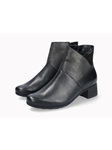 Black Smooth Leather With Heel Women Ankle Boot | Mephisto Women Boots | Sam's Tailoring Fine Women's Shoes