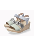 Green Almond Leather Velvet Feminine Women Sandal | Mephisto Women Sandals | Sam's Tailoring Fine Women's Shoes