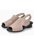 Light Taupe Leather Nubuck Midsole Women Sandal | Mephisto Women Sandals | Sam's Tailoring Fine Women's Shoes