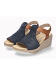 Jeans Blue Leather Velvet Midsole Women Sandal | Mephisto Women Sandals | Sam's Tailoring Fine Women's Shoes