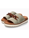 Light Khaki Leather Velvet Women's Casual Sandal | Mephisto Women Sandals | Sam's Tailoring Fine Women's Shoes