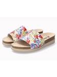 Multicolored Leather Metallic Floral Cork Sandal | Mephisto Women Cork Sandals | Sam's Tailoring Fine Women's Shoes