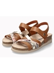 Camel Leather Smooth Women's Footbed Sandal | Mephisto Women Cork Sandals | Sam's Tailoring Fine Women's Shoes