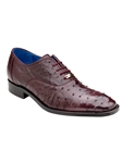 Antique Dark Burgundy Ostrich Quill Orlando Dress Shoe | Belvedere Dress Shoes Collection | Sam's Tailoring Fine Men's Clothing