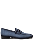 Blue Bracco Burnished Suede Ornament Men's Loafer | Mezlan Slip On's Collection | Sam's Tailoring Fine Men's Clothing