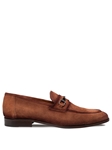 Tan Bracco Burnished Suede Ornament Men's Loafer | Mezlan Slip On's Collection | Sam's Tailoring Fine Men's Clothing