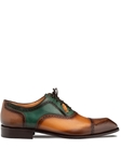 Brown Multi Galante Tri-Tone Cap Toe Men's Oxford | Mezlan Lace Up Collection | Sam's Tailoring Fine Men's Clothing