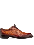 Cognac/Rust Tribeca Laser Print Men's Oxford Shoe | Mezlan Lace Up Collection | Sam's Tailoring Fine Men's Clothing
