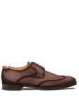 Brown Benante Suede Wing Tip Men's Derby Shoe | Mezlan Lace Up Collection | Sam's Tailoring Fine Men's Clothing