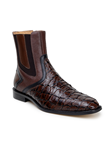Brown Pirarucu Fish Leather & Calf Lima Ankle Boot | Belvedere Boots Collection | Sam's Tailoring Fine Men's Clothing