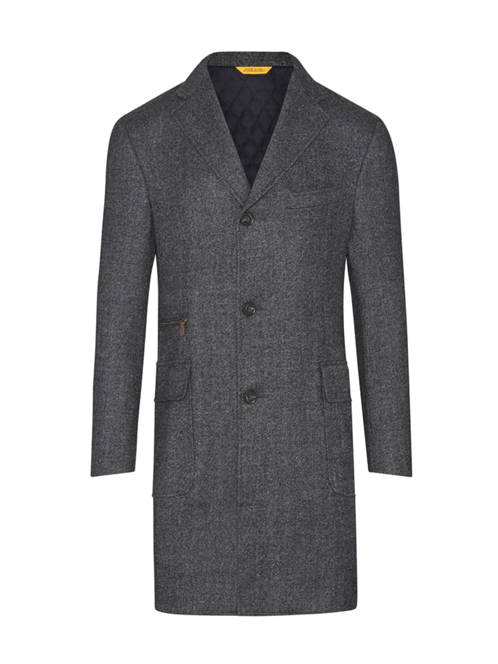 Charcoal Twill Double Faced Half Lined Wool Overcoat | Hickey Freeman