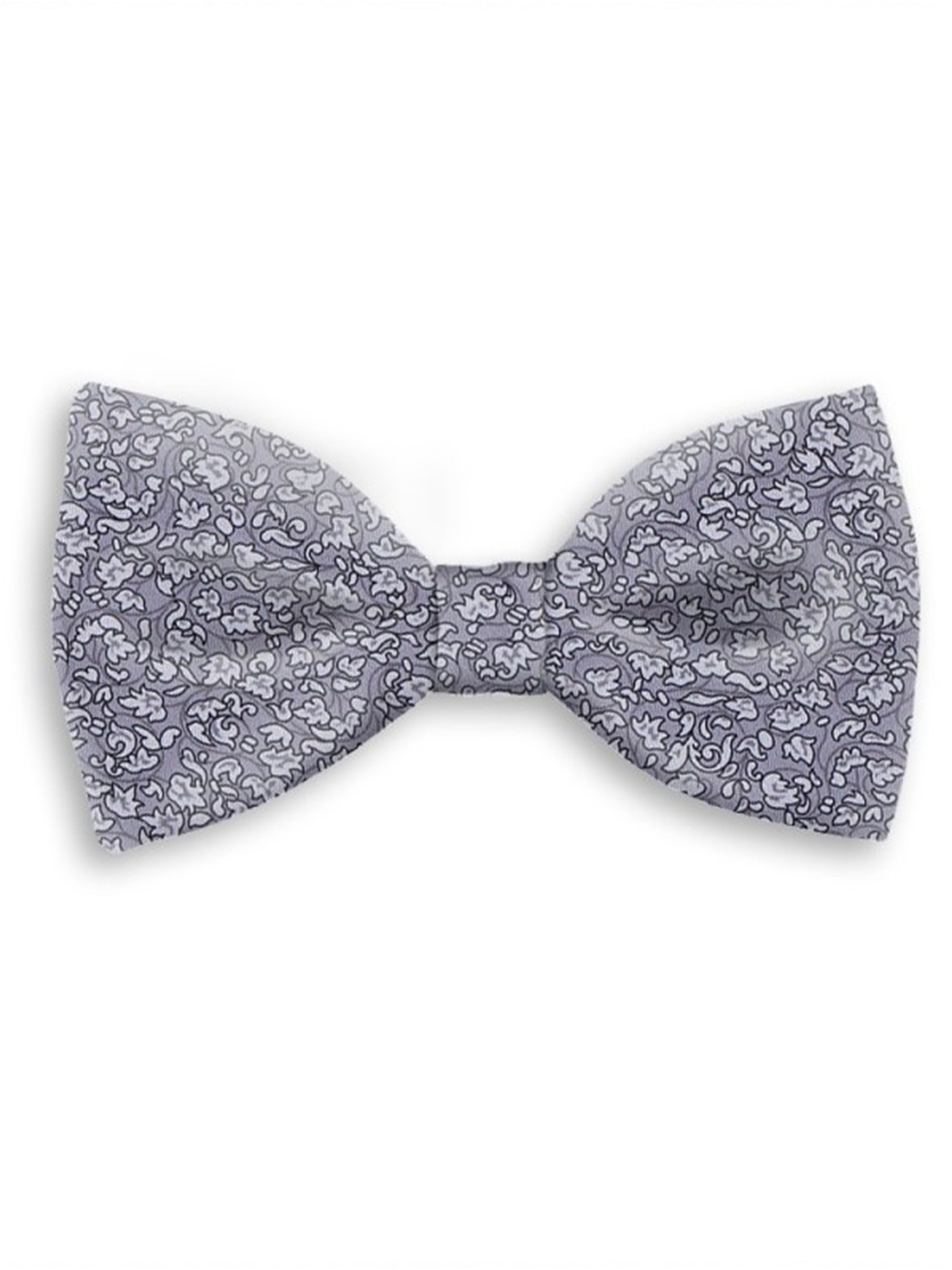 Cannage Bow Tie Gray Silk