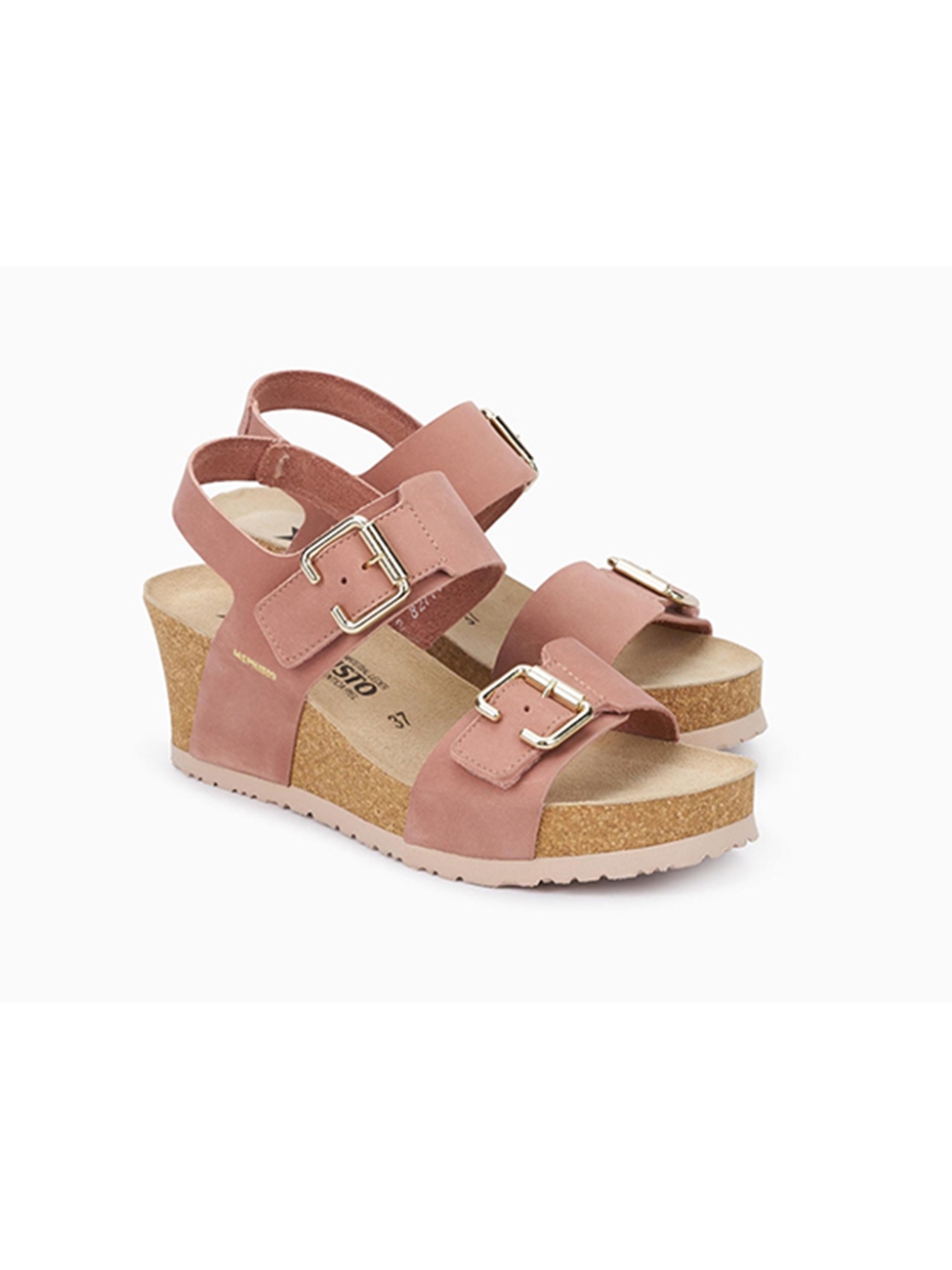 Old Pink Nubuck Cork Footbed Women Wedge Sandal Women Cork Footbed