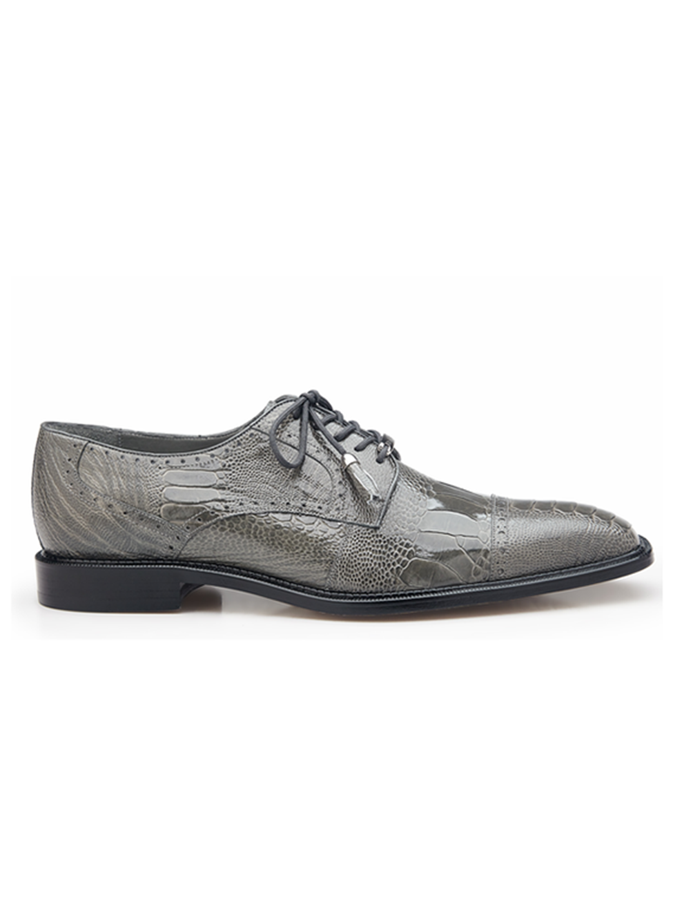 Gray Batta Ostrich Cap-Toed Derby Dress Shoe | Belvedere Shoes ...