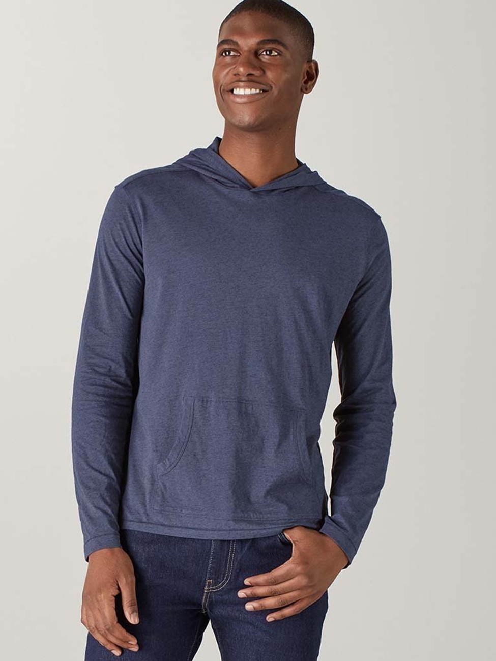 Slate Blue Cruise Cotton Cashmere Men's Hoodie | Naadam Cashmere Hoodie ...