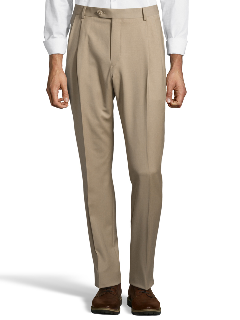 Tan Gabardine Pleated Wool Men's Pant  Palm Beach Dress Pants  Sam's