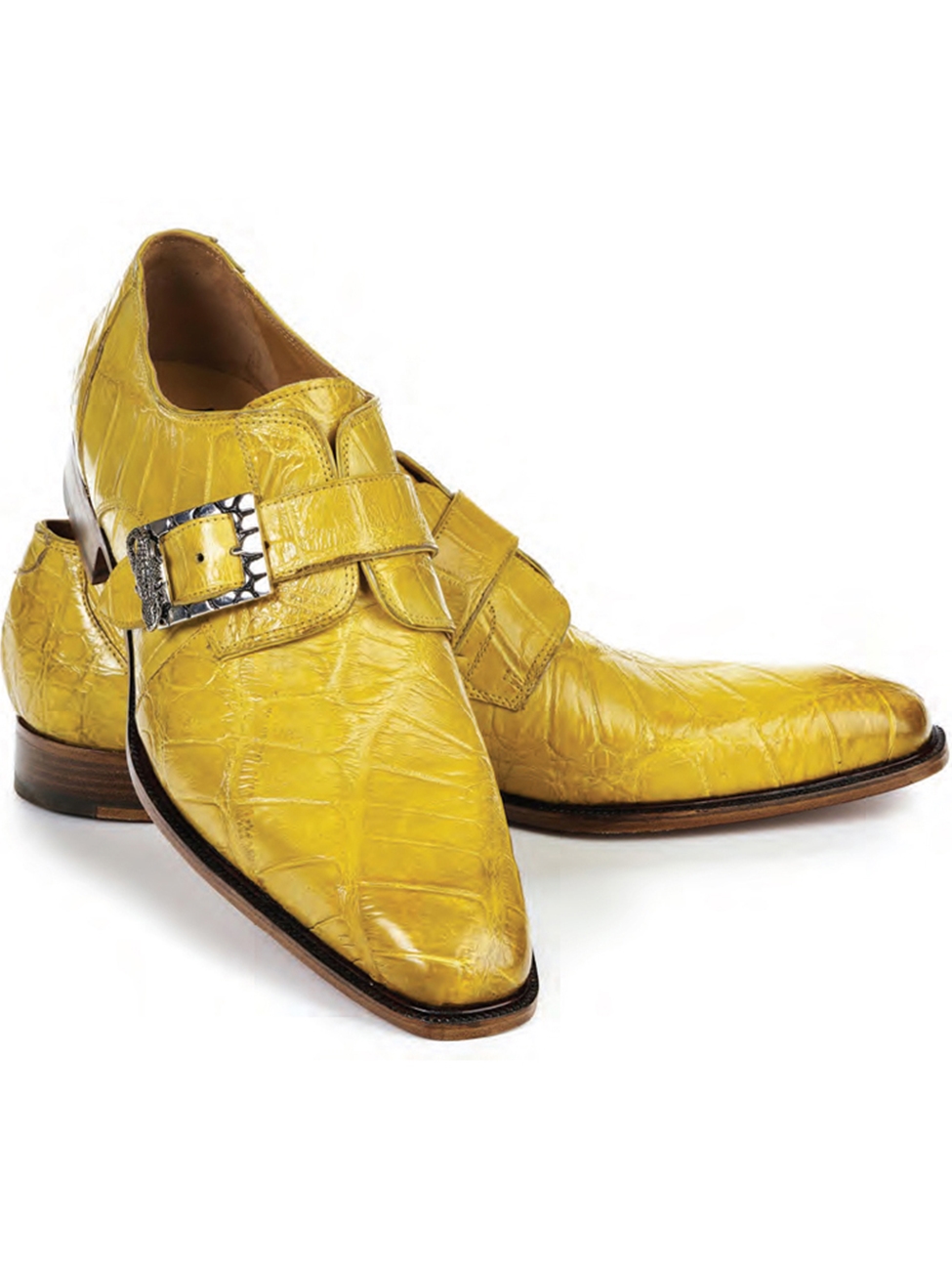 Yellow Alligator Single Monk Strap Men's Shoe | Mauri Monk Strap Shoes ...