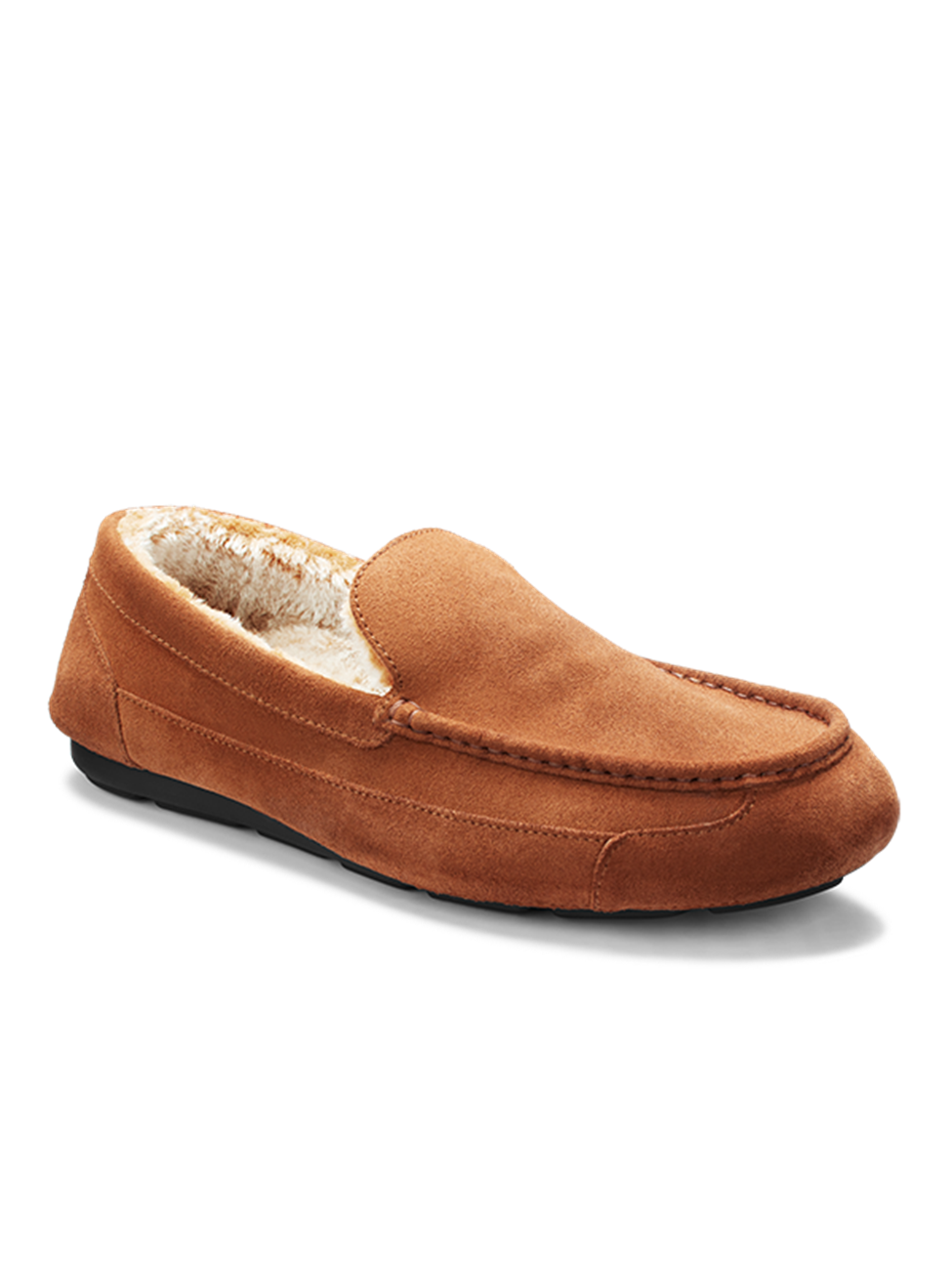 Nutmeg Suede With Black Sole Men's Slipper Shoe Samuel Hubbard Shoes