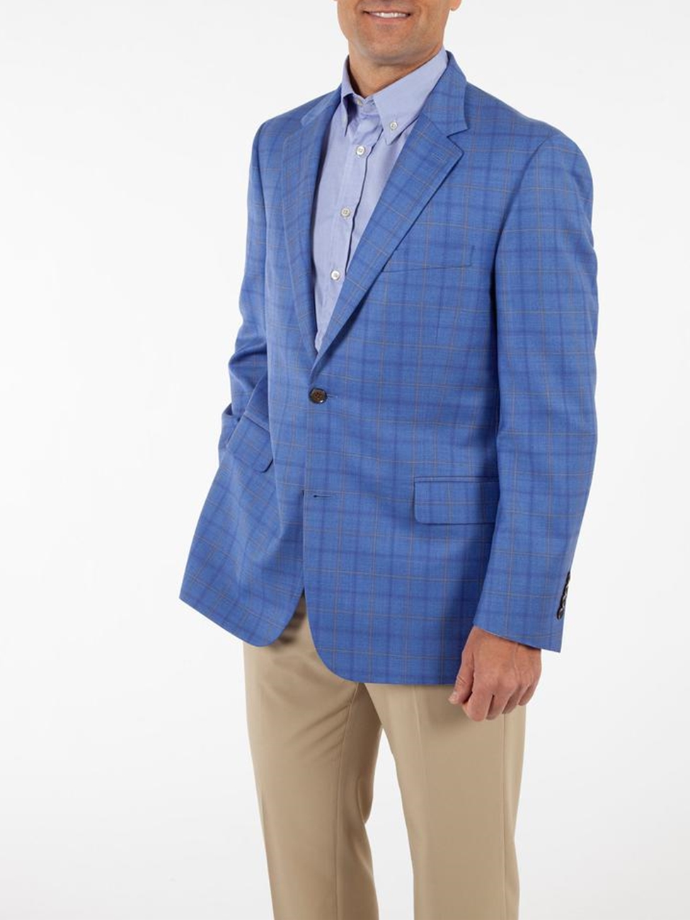 Blue Signature Plaid Superfine Wool Sport Coat Bobby Jones Sport