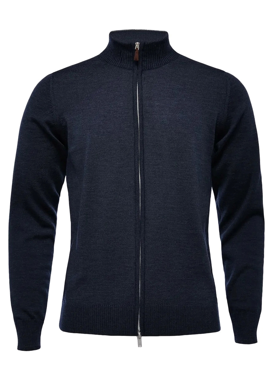 Navy Solid Light Gauge Cardigan With Fill Zip Sweater | Emanuel Berg ...