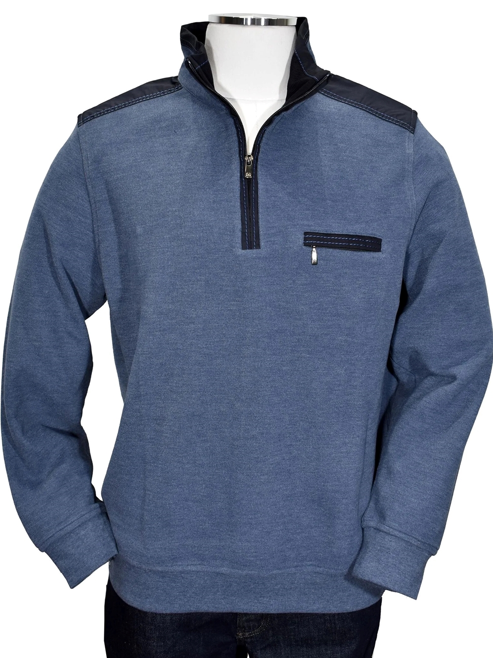Blue Garda Nautique Pullover Zip Sweater | Marcello Sport Sweaters ...