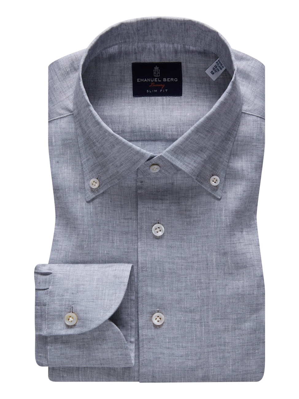 Grey Extra Fine Poplin Premium Luxury Dress Shirt | Emanuel Berg Shirts ...