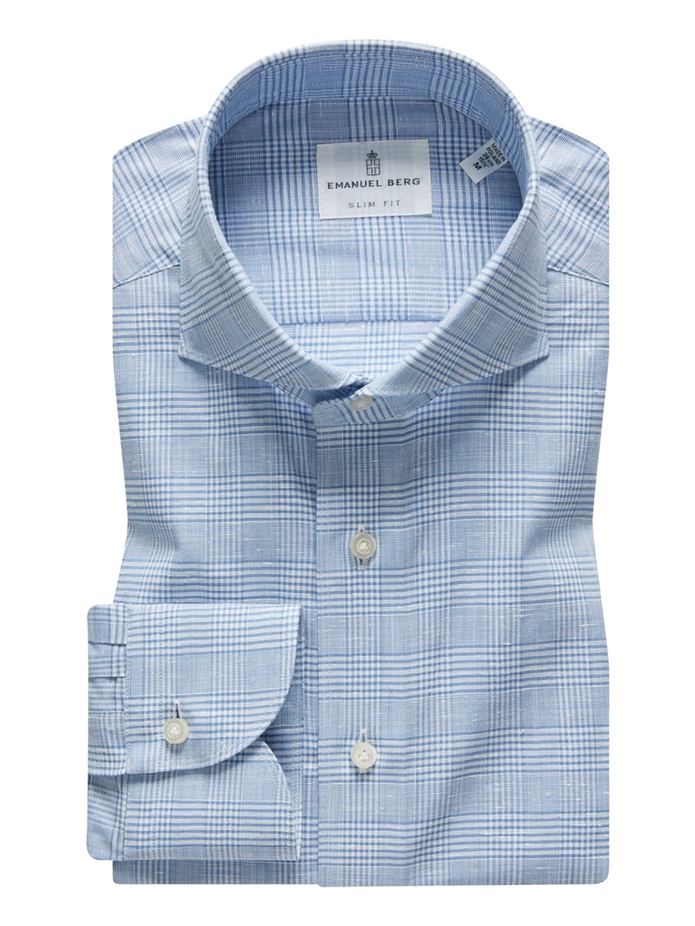 Sky Blue & White Elevated Chambray Men's Dress Shirt | Emanuel Berg ...