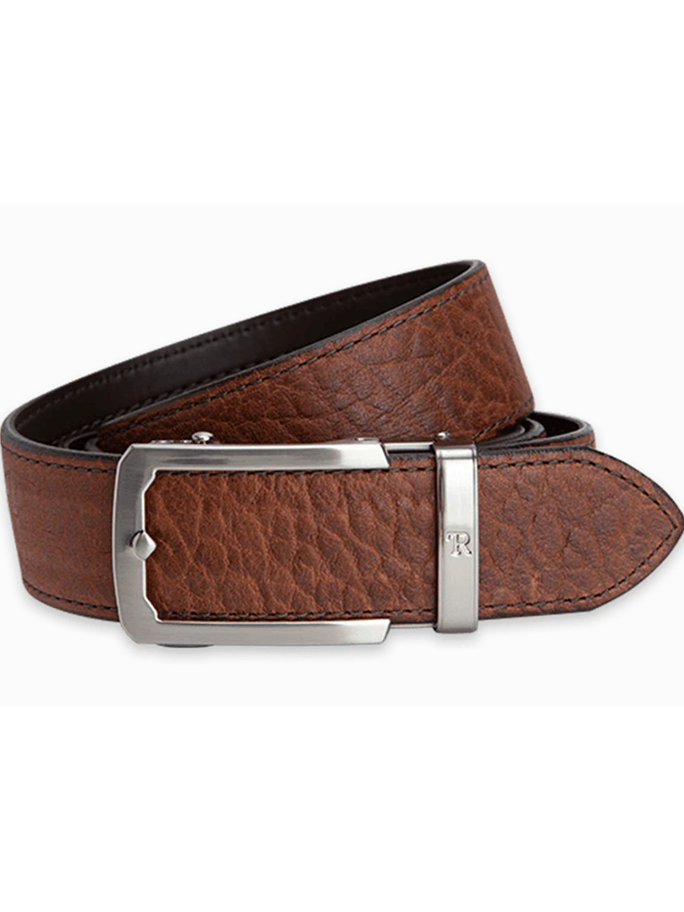 thumbnail image 2 of Marco Valentino Men's Cognac Leather Dress Belt - 35mm Width - Brand New 2 of 3