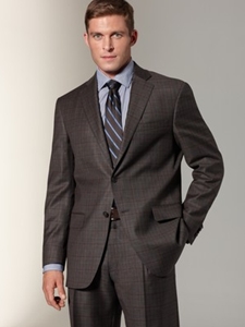 Hart Schaffner Marx Brown Plaid Flannel Suit 879314182 - Suits | Sam's Tailoring Fine Men's Clothing