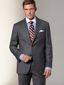 Hart Schaffner Marx Solid Grey Flannel Suit 345610183 - Suits | Sam's Tailoring Fine Men's Clothing